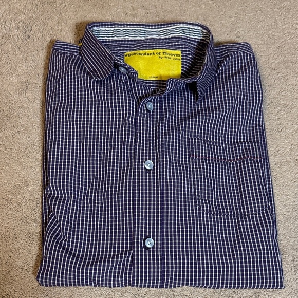 Descendant Of Thieves Other - Descendant of Thieves Men’s Slim Fit Dress Shirt Purple Check Long Sleeve XL